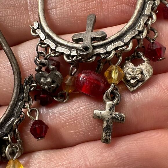 Vintage Rustic Charm Heart And Cross Earring - Picture 5 of 6